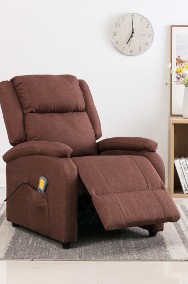 vidaXL Rozkładany fotel masujący, brązowy, tkanina248700-2