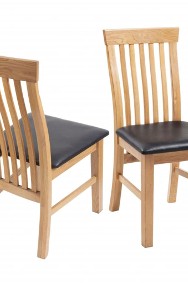 vidaXL Krzesła stołowe, 2 szt., lite drewno dębowe i sztuczna skóra 243546-2