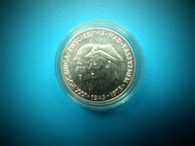 Srebrna moneta 200 zł. z 1975 roku XXX Rocznica Zwycięstwa Nad Faszyzmem w kapsl-1
