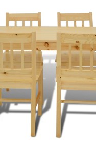 Drewniany zestaw jadalniany stół z 4 krzesłami, naturalny 241220-2