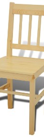 Drewniany zestaw jadalniany stół z 4 krzesłami, naturalny 241220-4