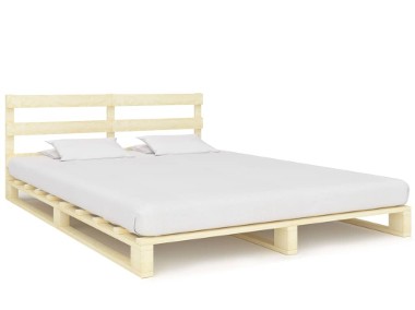 vidaXL Rama łóżka z palet, lite drewno sosnowe, 200 x 200 cm 285247-1