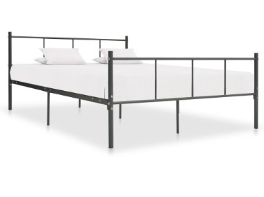 vidaXL Rama łóżka, szara, metalowa, 140 x 200 cm284646-1