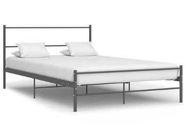 vidaXL Rama łóżka, szara, metalowa, 160 x 200 cm 286495-1