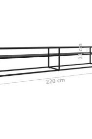 vidaXL Szafka pod TV, czarna, 220x40x40,5 cm, hartowane szkło-3