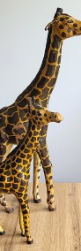 Angielskie wielkie figury Żyraf ręcznie wykonane skóra szklane oczy Vintage -3