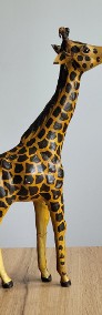 Angielskie wielkie figury Żyraf ręcznie wykonane skóra szklane oczy Vintage -4