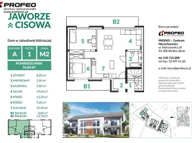 Mieszkanie, sprzedaż, 76.80, Jaworze, Jaworze (gm.), Bielski (pow.)-1