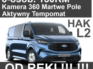 Ford Transit Transit Custom 6-osob. Trend 150KM L2 Kamera 360 Martwe Pole HAK Od ręki-1