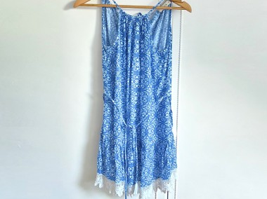 Letnia sukienka Oasis XS 34 biało niebieska wzór koronka lato wakacje-1