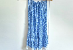 Letnia sukienka Oasis XS 34 biało niebieska wzór koronka lato wakacje