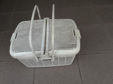 Koszyk piknikowy Lido, plastikowy, biały, 37x24x20 cm, używany,-1