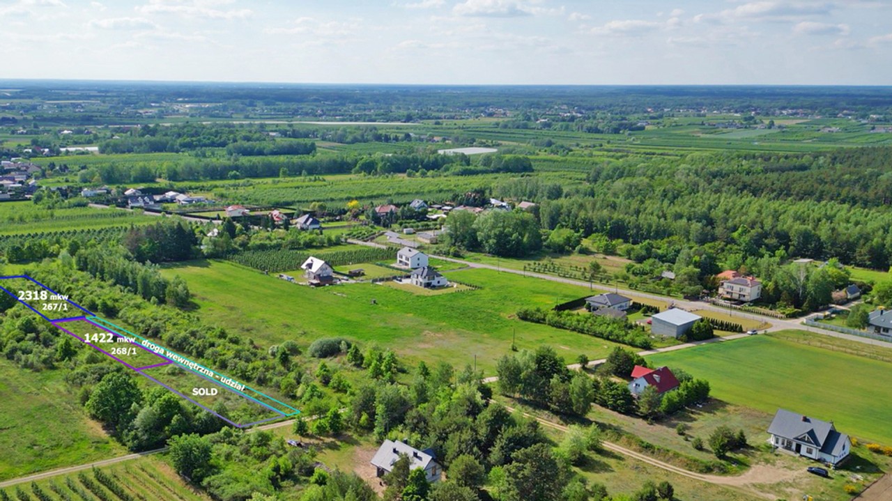 Działka 2318m z W-Z | PKP Chynów 2km | Prąd | DK50 - Widok 4
