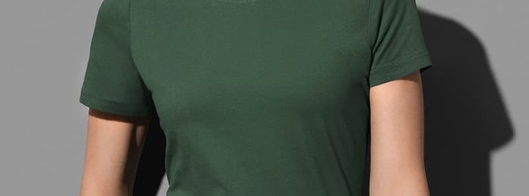 Damski t-shirt koszulka bez nadruku kolor zielony STEDMAN (CH Land Warszawa)-1