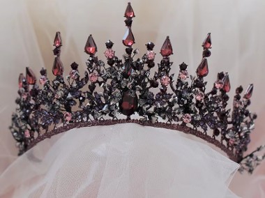 Miedziana ciemna korona diadem tiara opaska królowa wróżka wiedźma fairy witch-1