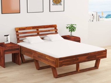 vidaXL Rama łóżka, lite drewno akacjowe, 140 x 200 cm288312-1
