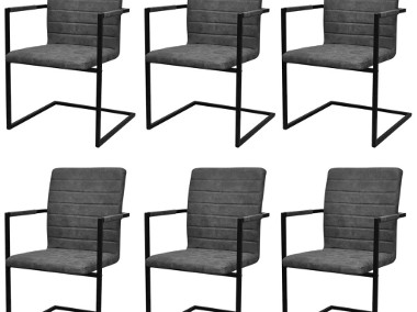 vidaXL Krzesła stołowe, wspornikowe, 6 szt., szare, sztuczna skóra272418-1