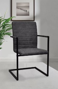 vidaXL Krzesła stołowe, wspornikowe, 6 szt., szare, sztuczna skóra272418-2
