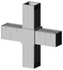 Łącznik plastikowy do profili aluminiowych typ C, do rura kwadratowa 20x20x1,5