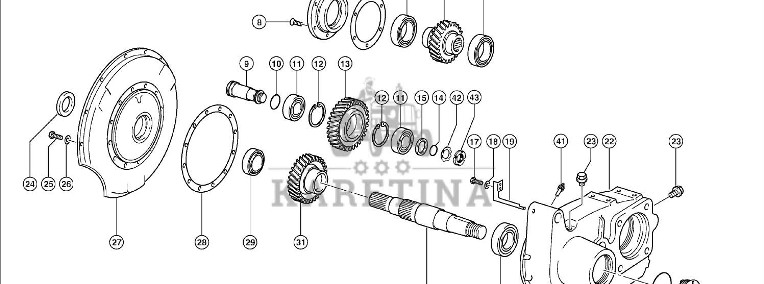 Claas Lexion 560 KOŁO CZOŁOWE 0007693180 (Engine cat c6.6, 3126b; transfer gearbox)-1