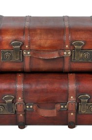 vidaXL Drewniane kufry vintage, brązowe, 2 szt. 240575-2