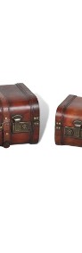 vidaXL Drewniane kufry vintage, brązowe, 2 szt. 240575-4