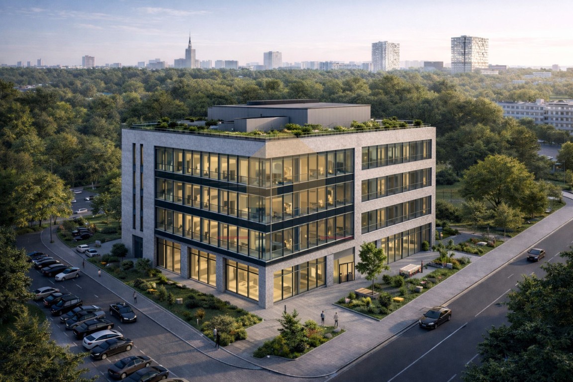 działka inwestycyjna|4493 m²|budynek biurowy – pohled 2