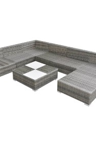 vidaXL 8-cz. zestaw wypoczynkowy do ogrodu, poduszki, rattan PE, szary 42738-2