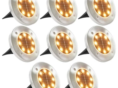 vidaXL Solarne lampy gruntowe, 8 szt., ciepłe białe LED 44417-1