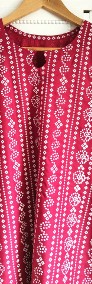 Nowy komplet orientalny indyjski spodnie tunika czerwone biały wzór chunri boho-3