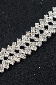 Nowa bransoletka srebrny kolor curkonie białe diamenciki kamienie-2