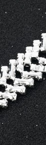 Nowa bransoletka srebrny kolor curkonie białe diamenciki kamienie-3