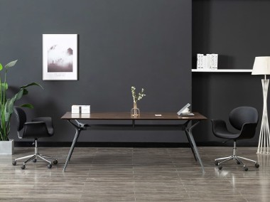 vidaXL Krzesło biurowe, obrotowe, czarne, sztuczna skóra3054824-1