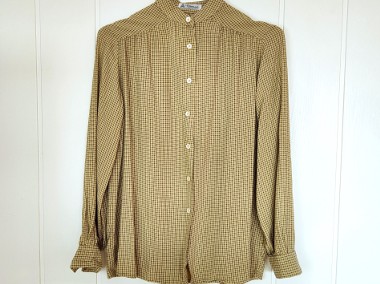 Koszula vintage brązowa krata M retro cottage cottagecore bluzka-1