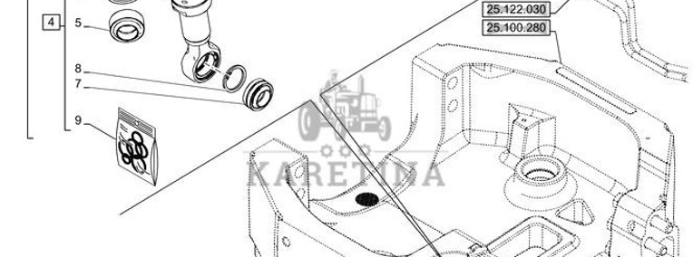 New Holland T6070 Siłownik podnośnika 87648501-1
