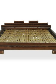 vidaXL Rama łóżka, ciemnobrązowa, bambusowa, 140 x 200 cm 247293-2