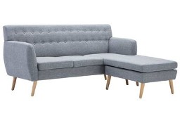 vidaXL Sofa z leżanką, obita tkaniną, 171,5x138x81,5 cm, jasnoszaraSKU:247024*