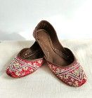 Indyjskie buty baleriny  khussa 37 zdobione orient boho księżniczka czerwone