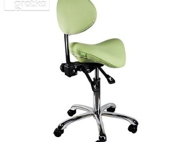 Krzesło siodłowe regulowane obrotowe zielone kosmetyczne-1