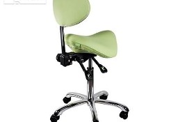 Krzesło siodłowe regulowane obrotowe zielone kosmetyczne