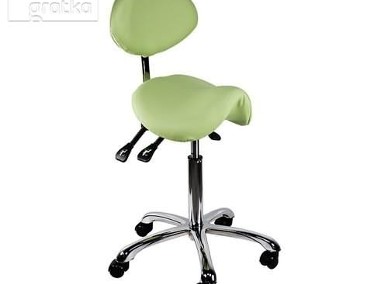 Krzesło siodłowe regulowane obrotowe zielone kosmetyczne-2