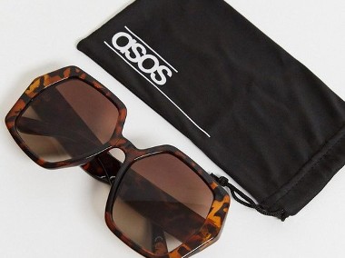 ASOS/ Duże okulary przeciwsłoneczne + etui/ muchy z Londynu/ NOWE-1