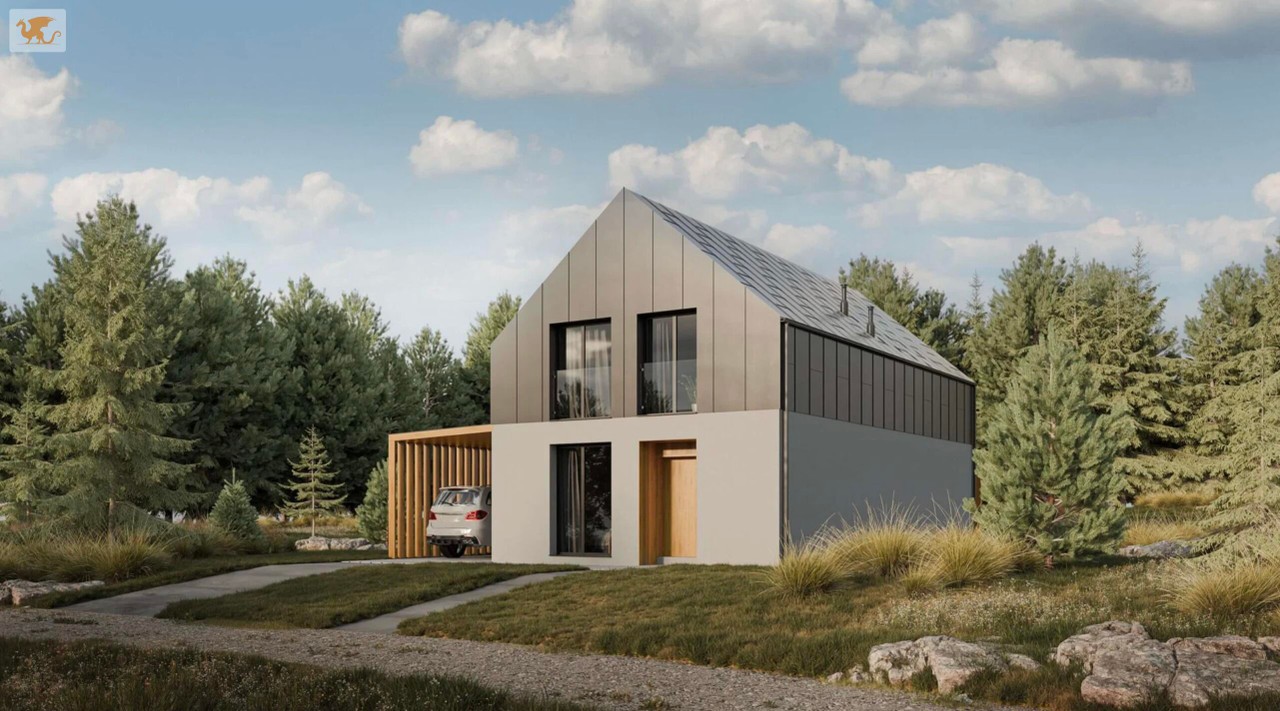 Dom szkieletowy PREMIUM – Dobczyce, działka 750 m², deweloperski + – pohled 2