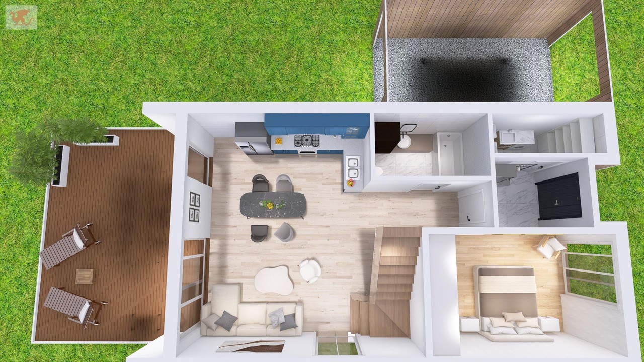 Dom szkieletowy PREMIUM – Dobczyce, działka 750 m², deweloperski + – pohled 4