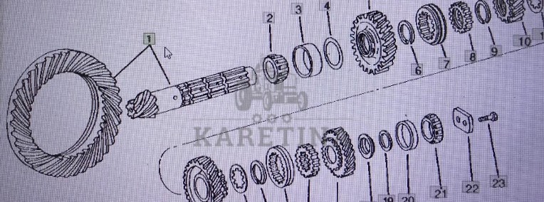 John Deere AR 94319/wałek ataku-koło talerzowe/John Deere 4555/4755/4955 Nr części AR94319-1