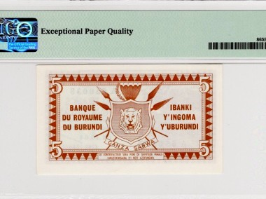 BURUNDI  1964-P8-PMG 65 UNC-RZADKI! GRATIS WYSYŁKA!-2