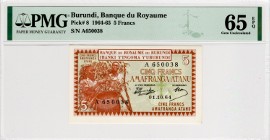 BURUNDI  1964-P8-PMG 65 UNC-RZADKI! GRATIS WYSYŁKA!