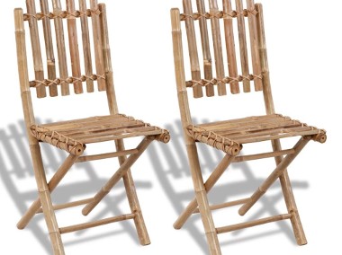 vidaXL Składane krzesła ogrodowe, 2 szt., bambusowe 41498-1