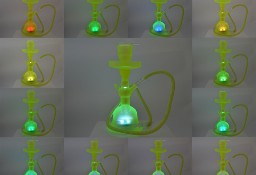 Fajka wodna "LED" szkło jasno-zielone 1 wąż, 35 cm, pilot w zestawie