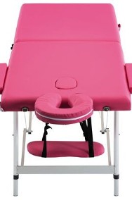 vidaXL Składany stół do masażu, 2-strefowy, aluminiowy, różowySKU:110194*-3